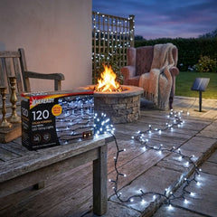 Eveready 120 Cool White LED Solar String Lights - 12.5m Garden Decor