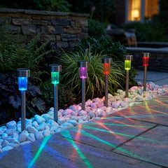 Eveready 8pk Multicolour Solar LED Post Lights - Garden Path Decor
