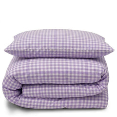 Gaveno Cavailia Lilac Gingham Single Duvet Cover Bedding Set
