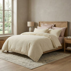 Single Cream Teddy Fleece Duvet Cover Set - Super Soft Snug Bedding
