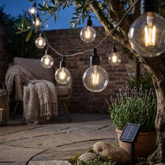 Solar Powered Edison Style Light Bulb String Lights 10pk - Warm White