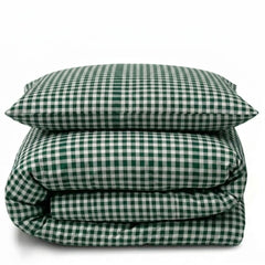 Gaveno Cavailia Forest Green Gingham Single Duvet Cover Bedding Set