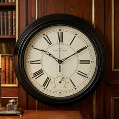 Traditional Lincoln Black Wall Clock Vintage Roman Numeral Dial