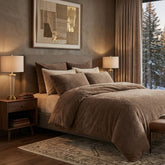Brentfords Teddy Fleece Duvet Cover Set - Mink Natural Soft Bedding