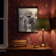 Home Luxe Teddy Dog Black & White Wall Art 30x40cm Funny Toilet Prints