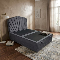 Wembley Grey Suede Ottoman Storage Bed - Single, Double, King Sizes