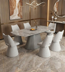 Monaco Grey Stone Extending Dining Set 6 Maryland Swivel Chairs