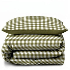 Gaveno Cavailia Green Gingham Single Duvet Cover Microfibre Bed Set
