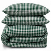 Gaveno Cavailia Forest Green Gingham Double Duvet Cover Bedding Set