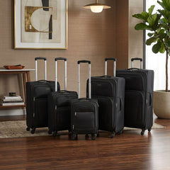 Sunrise Bags 5-Piece Expandable Suitcase Set - Black 4-Wheel Luggage
