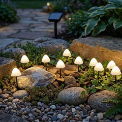 Solar Living Mushroom Lights 12pk - Warm White Solar Garden Decor