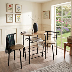 Tromso Breakfast Table Set 3pc – Rustic Oak Table & 2 Chairs