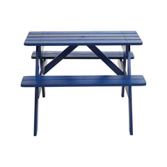 Brighton Blue Wooden Kids Picnic Bench Outdoor Garden Table Set