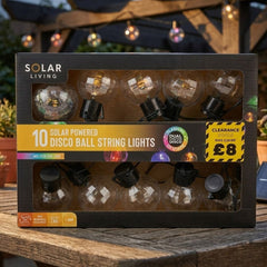 Solar Living 10 Multicolour LED Disco Ball String Lights - Solar Power