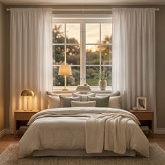 Linen White Voile Curtain Panel - Lightweight Slot Top 55" x 90"