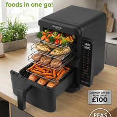 Salter Verticook Ultra 9L Air Fryer - Space-Saving Dual Basket Design