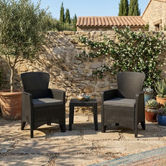Oxford Charm Bistro Set - 3pc Garden Furniture Set with Armchairs
