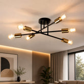 Lucca Ceiling Light - Modern 6-Spotlight Black and Brass Fixture