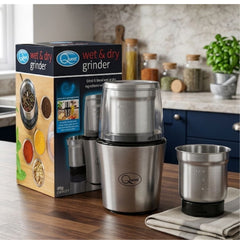 200W Wet & Dry Electric Nut and Coffee Grinder - Stainless Steel