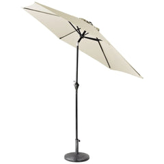 2.7m Cream Garden Parasol with Tilt & Crank Handle - Durable Aluminium