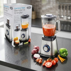 Professional 1000W Blender & Grinder - 1.5L Silver Stainless Steel