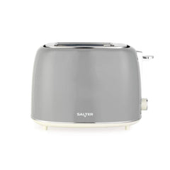 Salter Retro 2-Slice Toaster - Grey 930W Wide Slot with 6 Browning Levels