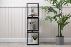 3-Tier Square Black & Grey Display Unit
