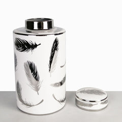 30cm Luxe Large Ginger White & Silver Leaf