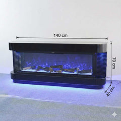 LED Color Changing Fireplace Heater with Bluetooth Entertainment and USB - Black