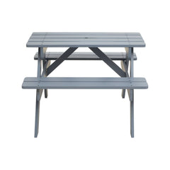 Brighton Grey Wooden Kids Picnic Bench Outdoor Garden Table Set