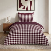 Gaveno Cavailia Mulberry Gingham Single Duvet Cover Bedding Set