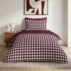 Gaveno Cavailia Mulberry Gingham Single Duvet Cover Bedding Set