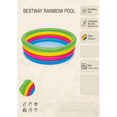 Bestway 4-Ring Rainbow Inflatable Kids Swimming Pool - 1.57m x 46cm