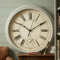 Traditional Lincoln Cream Wall Clock Vintage Roman Numeral Dial