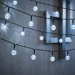 Solar Living 50 Cool White LED Bubble Ball String Lights - 10m Length