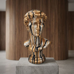 David Gold Renaissance Drip Art Resin Figurine - Modern Bust Decor