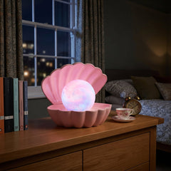 Home Luxe Seashell Dream Swirl Pearl LED Mood Lamp | Soft Pink