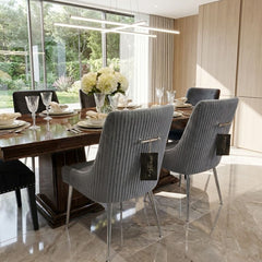Marco Dining Chair Brushed Velvet Grey
