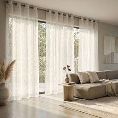 White Diamond Tufted Voile Curtain Panel - 55" x 90" Home Collection