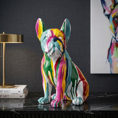 Lesser & Pavey Drip Art French Bulldog Figurine - Colorful Home Decor