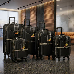 Compass 5-Piece Hand Luggage Suitcase Set Expandable Cabin Bags
