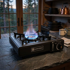 Marksman Portable Gas Stove with Carry Case - Ideal for Camping & BBQ