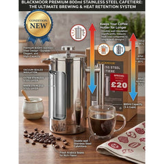Blackmoor 800ml Double Wall Stainless Steel Cafetiere Coffee Maker