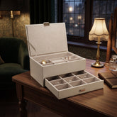 Home Luxe Faux Leather Jewellery Box Organiser with Drawer | Off White
