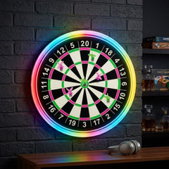 LED Championship Magnetic Dartboard Set with 6 Darts - Light Up Fun