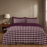 Gaveno Cavailia Mulberry Gingham Double Duvet Cover Bedding Set