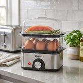 2-Tier Stainless Steel Egg Cooker & Steamer - 500W, 8 Egg Capacity