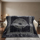 Gaveno Cavailia Charcoal Greek Key King Rashel Blanket 4kg Throw
