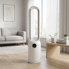 Benross White Bladeless Tower Fan - 88cm with Remote & 12-Hour Timer