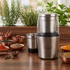 200W Wet & Dry Electric Nut and Coffee Grinder - Stainless Steel